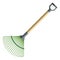 Garden rake, forks icon, flat style.