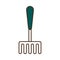 Garden rake line and fill style icon vector design