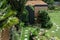 Garden room, green retreat with bee friendly, living sedum roof in well stocked, mature garden.