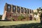 The garden of the ruins of the ancient basilica of San Galgano in the province of Siena - Italy