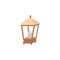Garden rustic lantern or lamp with candle flat vector illustration isolated.
