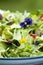 Garden salad with eatable flowers