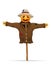 Garden scarecrow with a pumpkin head vector illustration