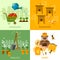 Garden set beekeeping honey and bees cultivation vegetables