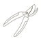 Garden shears for hacking shrubs. Scissors for branches and sticks.Farm and gardening single icon in outline style