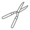 Garden shears thin line icon, farming agriculture