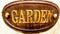 Garden Sign - Brown Oval with Yellow Letters