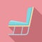 Garden soft rocking chair icon, flat style