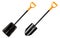 Garden spade tools set isolated on background. 3d