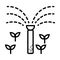 Garden sprinkler. Automatic lawn watering system vector