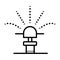 Garden sprinkler icon. Automatic lawn watering system vector ill