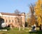Garden with statues and sculptures in Padua in the Veneto region between heaven and color of leaves (Italy)