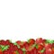 Garden Strawberry basket seamless border isolated on white background