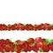 Garden Strawberry horizontal seamless border isolated on white background