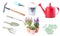 Garden tools collection set isolated