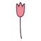 Garden tulip flower icon, hand drawn and outline style