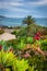 Garden and view of the Pacific Ocean, at Heisler Park, in Laguna Beach, California.