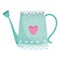 garden watering can with hearts decoration isolated style