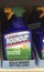 Garden weedkiller bottles on major supermarket shelf