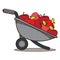 Garden Wheelbarrow with apples color illustration, farming, harvest