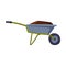 Garden Wheelbarrow Full of Soil or Compost, Agriculture Work Equipment Flat Style Vector Illustration on White