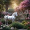 A garden where flowers bloom in the shape of legendary creatures like unicorns and griffins2