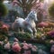 A garden where flowers bloom in the shape of mythical creatures, like unicorns and dragons4