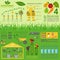 Garden work infographic elements. Working tools set