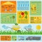 Garden work infographic elements. Working tools set