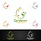 Gardener Care Logo with Green Garden Environment or Botanical Agriculture