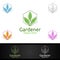 Gardener Care Logo with Green Garden Environment or Botanical Agriculture