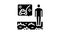 gardener dreaming for lawn mower glyph icon animation