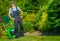 Gardener Grass Mowing