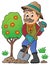 Gardener planting tree theme image 1