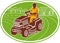 Gardener riding lawn mower