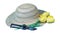 Gardener`s hat, flower and secateur