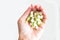 Gardenia crape jasmine artificial garland on female hand