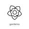 Gardenia icon. Trendy modern flat linear vector Gardenia icon on