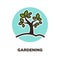 Gardening as leisure activity and useful hobby promotion logo