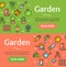 Gardening Banner Horizontal Set. Vector