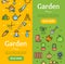 Gardening Banner Vecrtical Set. Vector