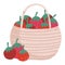 gardening basket with tomatoes fresh vegetable harcest