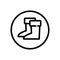 Gardening boots. Outline icon in a circle. Footwear vector illustration