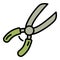 Gardening bush scissors icon, outline style