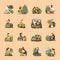 Gardening Color Icons Collection