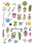 Gardening color icons collection