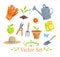 Gardening equipment vector set