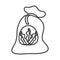 Gardening, fertilizer sack organic line icon style