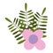 Gardening, flower leaves foliage isolated icon style