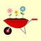 Gardening Flower Wagon Illustration Graphic